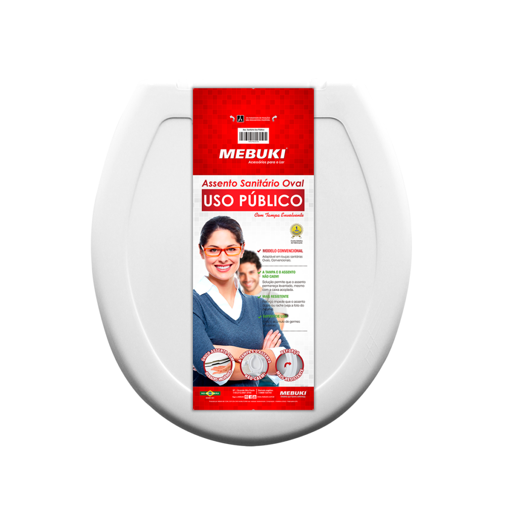 ASSENTO SANITÁRIO OVAL USO PÚBLICO