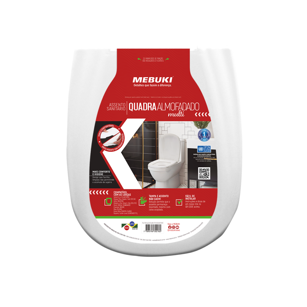 ASSENTO SANITÁRIO QUADRA ALMOFADADO MULTI