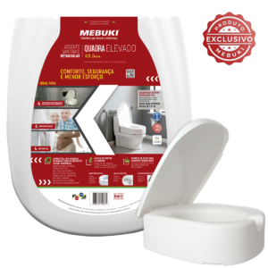 ASSENTO SANITÁRIO RETANGULAR ELEVADO 13,5CM